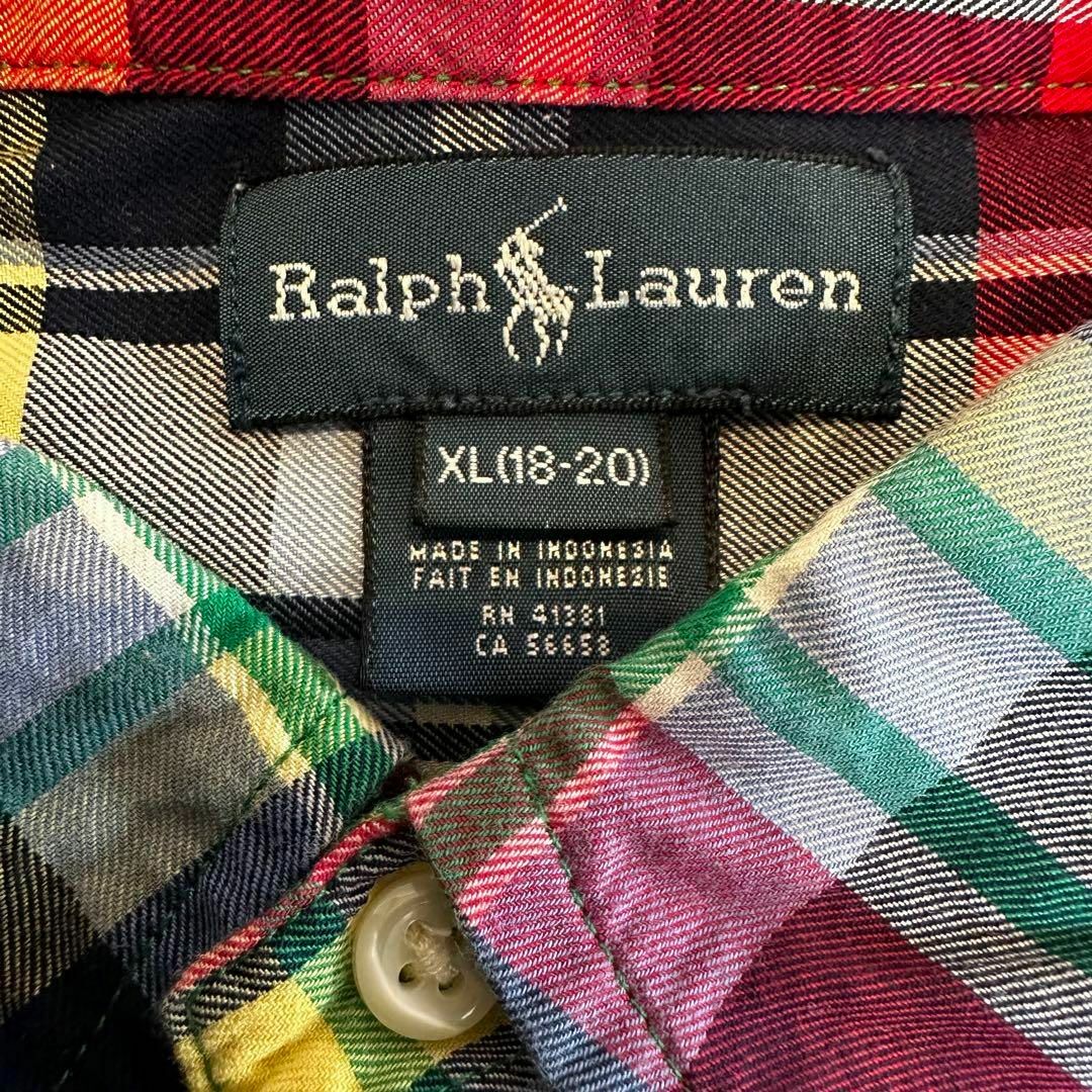 Ralph Lauren(ラルフローレン)の【美品】　ラルフローレン　シャツ　ワイシャツ　チェック　170サイズ メンズ キッズ/ベビー/マタニティのキッズ服男の子用(90cm~)(Tシャツ/カットソー)の商品写真