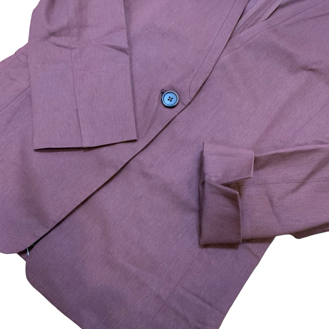 PLST(プラステ)のプラステ　ノーカラージャケット　ブラウン系　麻　新品 レディースのジャケット/アウター(ノーカラージャケット)の商品写真