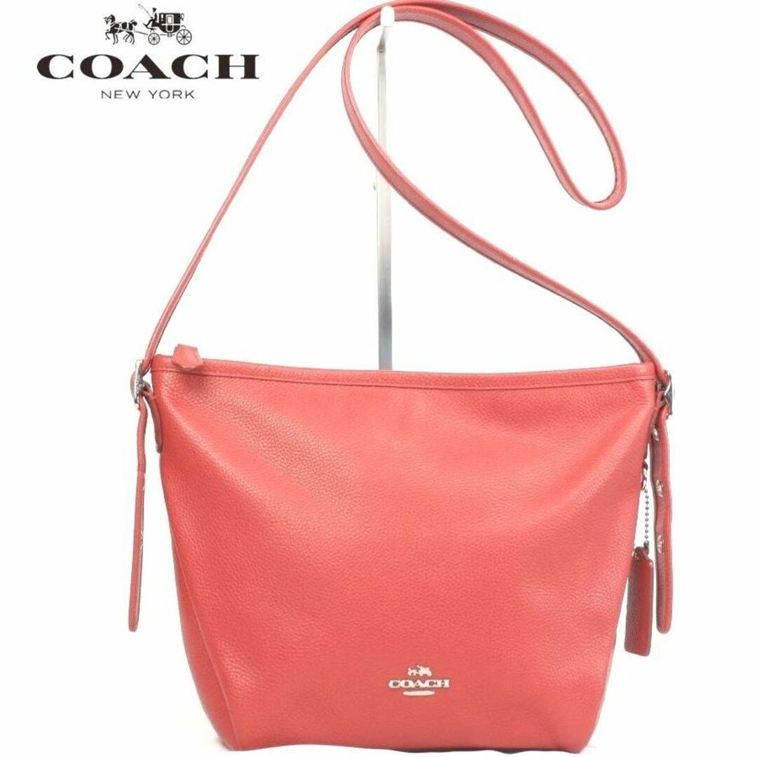 COACH(コーチ)の美品 COACH トートバッグ オレンジ ト ポリッシュド ペブルド レザー レディースのバッグ(トートバッグ)の商品写真