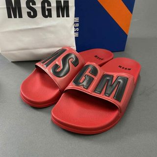 エムエスジイエム(MSGM)の1j14-2 《未使用保管品》 MSGM エムエスジーエム プールサンダル ビーチサンダル シャワー 41 レッド スリッパ シューズ イタリア製 箱等付属(サンダル)