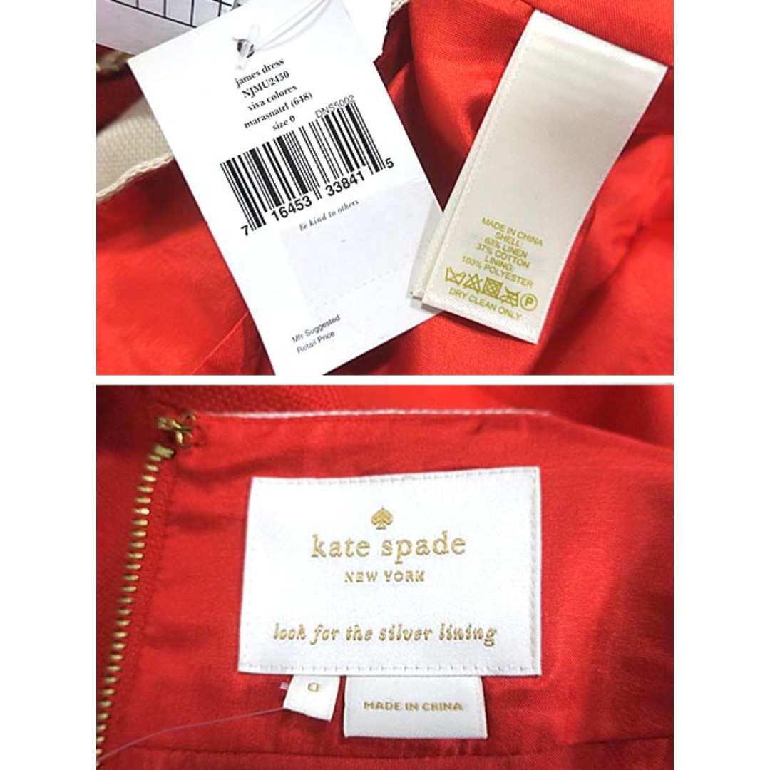 kate spade new york(ケイトスペードニューヨーク)の【新古品】【未使用】kate spade NEWYORK ケイトスペード　ワンピース 　レディース ノースリーブ 春夏 サイズ0 新古品 レディースのワンピース(その他)の商品写真