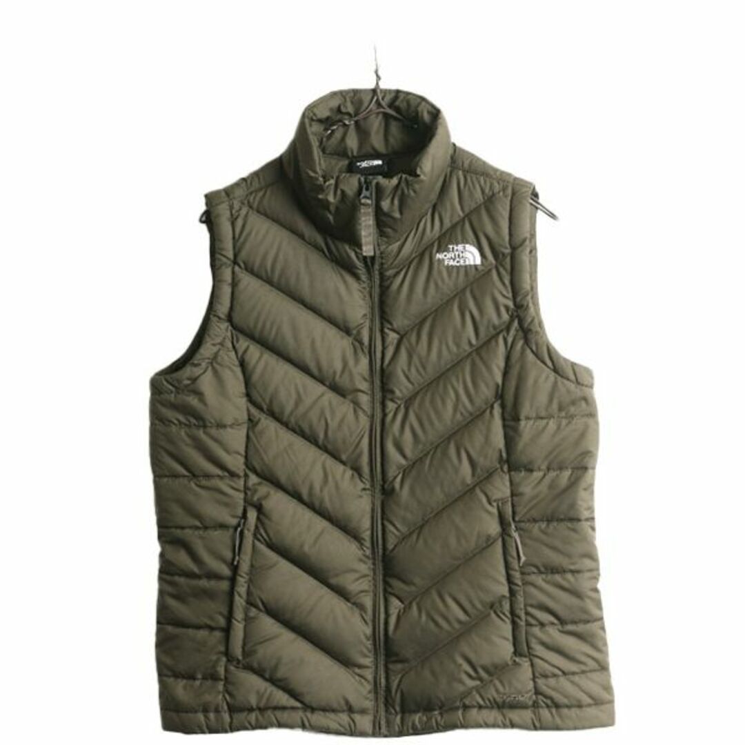 THE NORTH FACE(ザノースフェイス)のUS企画 ノースフェイス ナイロン ダウン ベスト レディース M / The North Face フルジップ キルティング 550フィル アウトドア 重ね着 緑 レディースのジャケット/アウター(ダウンベスト)の商品写真