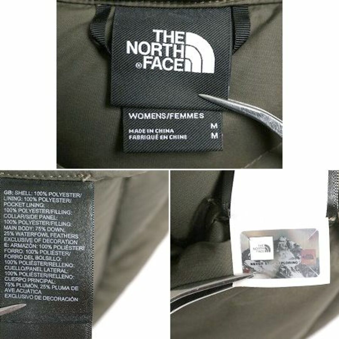 THE NORTH FACE(ザノースフェイス)のUS企画 ノースフェイス ナイロン ダウン ベスト レディース M / The North Face フルジップ キルティング 550フィル アウトドア 重ね着 緑 レディースのジャケット/アウター(ダウンベスト)の商品写真