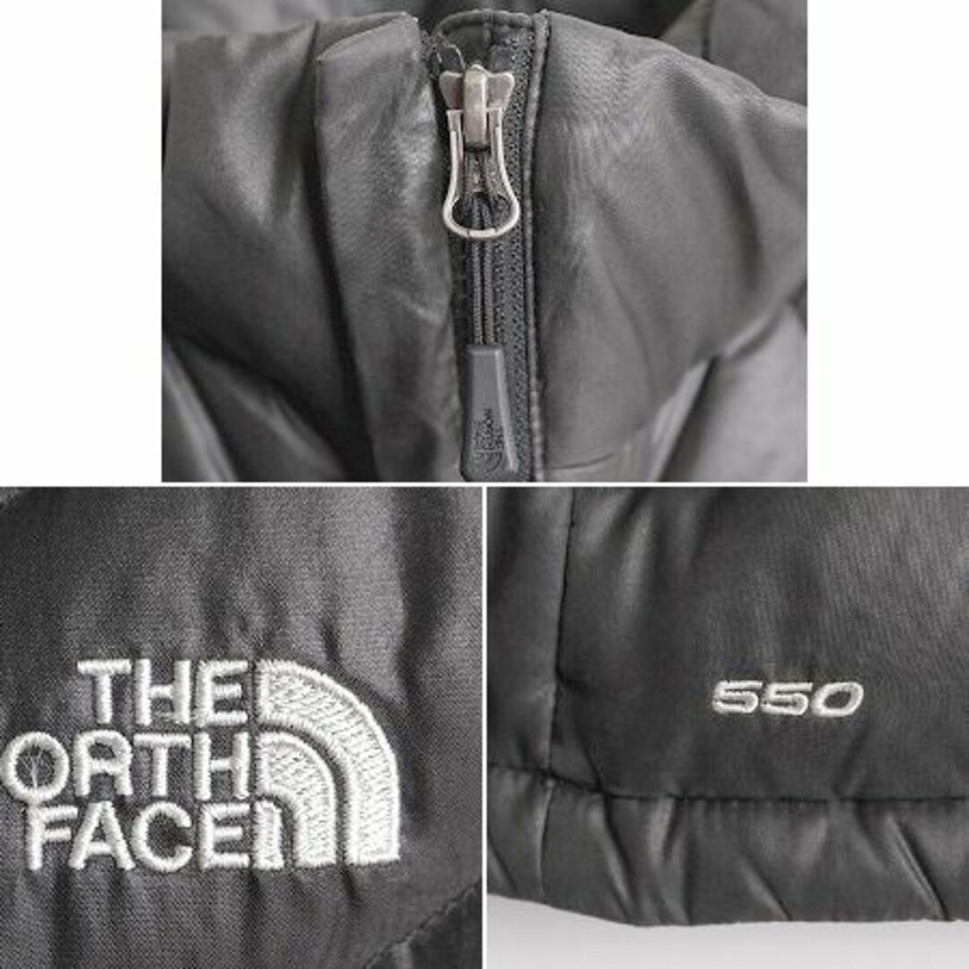 THE NORTH FACE(ザノースフェイス)のUS企画 ノースフェイス ナイロン ダウン ベスト レディース L The North Face フルジップ キルティング 550フィル アウトドア 重ね着 濃灰 レディースのジャケット/アウター(ダウンベスト)の商品写真
