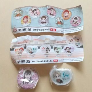 スパイファミリー　くら寿司　缶バッジ　消しゴム　セット(キャラクターグッズ)