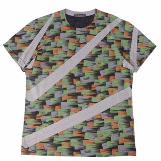 イッセイミヤケ(ISSEY MIYAKE)の極美品 イッセイミヤケ ISSEY MIYAKE MEN Tシャツ ショートスリーブ 半袖 クルーネック カットソー 総柄 コットン トップス メンズ 日本製 4(XL相当) マルチカラー(Tシャツ/カットソー(半袖/袖なし))