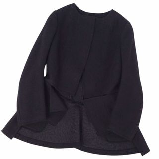 コムデギャルソン(COMME des GARCONS)の美品 コムデギャルソン COMME des GARCONS ジャケット 2020 ノーカラー スリット ウール トップス アウター レディース 日本製 S ブラック(その他)