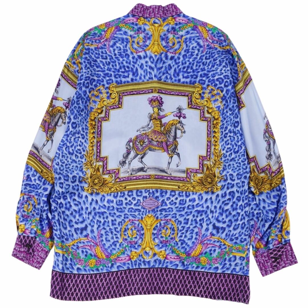 VERSACE(ヴェルサーチ)の美品 ジャンニヴェルサーチ GIANNI VERSACE シャツ レギュラーカラー 比翼仕立て ロングスリーブ 長袖 総柄 シルク トップス メンズ イタリア製 46(S相当) マルチカラー メンズのトップス(シャツ)の商品写真