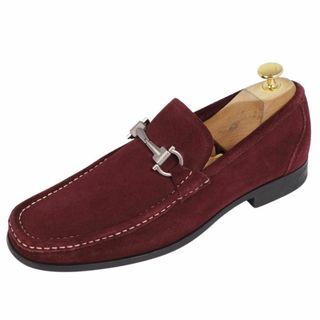 サルヴァトーレフェラガモ(Salvatore Ferragamo)の美品 サルヴァトーレ フェラガモ Salvatore Ferragamo ローファー モカシン ホースビット スウェードレザー シューズ メンズ 7EE(25.0cm相当) ボルドー(ドレス/ビジネス)