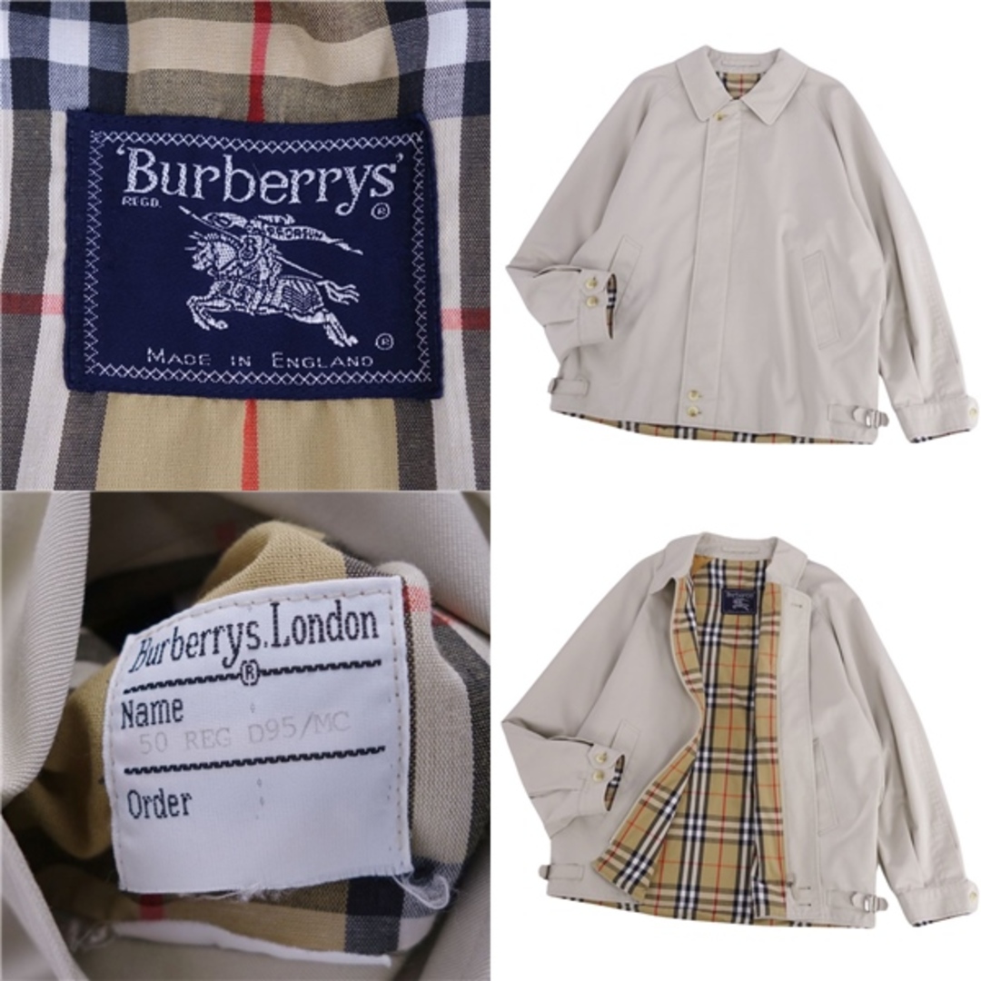 Vintage バーバリー ジャケット 英国製 ブルゾン 裏チェック コットン アウター メンズ 50(M相当) ベージュ Vintage バーバリー ジャケット 英国製 ブルゾン 裏チェック コットン アウター メンズ 50(M相当) ベージュ