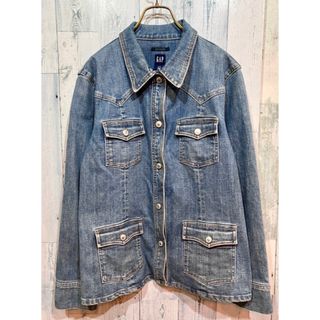 GAP - ビンテージGAPギャップ ハーフ丈 デニムジャケット ブッシュ カバーオール