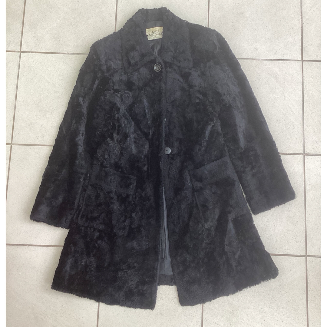 黒色ファーコート　Mサイズ レディースのジャケット/アウター(毛皮/ファーコート)の商品写真