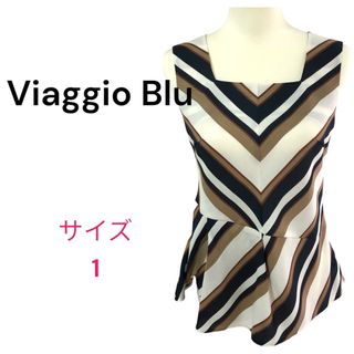 ビアッジョブルー(VIAGGIO BLU)の美品✨ビアッジョブルー❣️チュニック ノースリーブ 裾切り替え(チュニック)