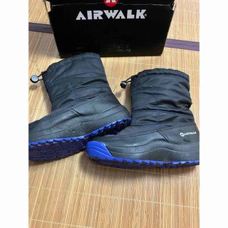 スノーブーツ　ブラック(ブルーのステッチ)  AIRWALK  22〜24cm