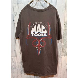 ヘインズ(Hanes)のビンテージMACTOOLSマックツールス ピンストライプ Tシャツ グレー M(Tシャツ/カットソー(半袖/袖なし))