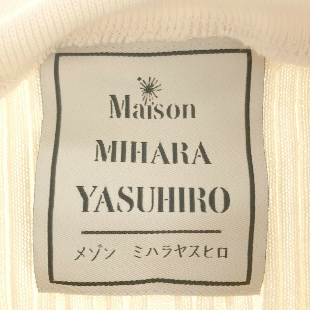 MIHARAYASUHIRO(ミハラヤスヒロ)のMaison MIHARA YASUHIRO メゾン ミハラヤスヒロ 23AW VERTICAL CUT LS パネル切替クロップドニットポロシャツ ベージュ×アイボリー 36 B11LT691 レディースのトップス(ポロシャツ)の商品写真