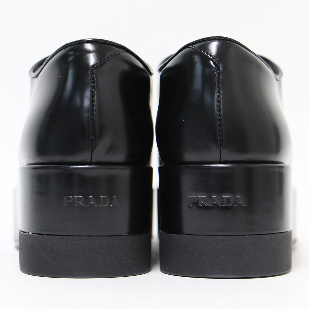 PRADA(プラダ)のPRADA プラダ 靴 シューズ ブラック 黒 サイズ:36(23.0cm) レースアップ スクエアトゥ プラットフォーム 厚底 光沢 レザー イタリア製 ブランド 【レディース】 レディースの靴/シューズ(その他)の商品写真