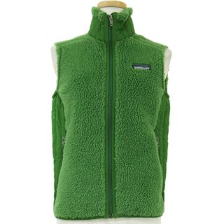 パタゴニア(patagonia)のPatagonia パタゴニア ベスト フリース グリーン サイズ:XS スタンドカラー ボア キルティング コンビ 切替 トップス アウトドア ブランド 【レディース】【中古】(ベスト/ジレ)