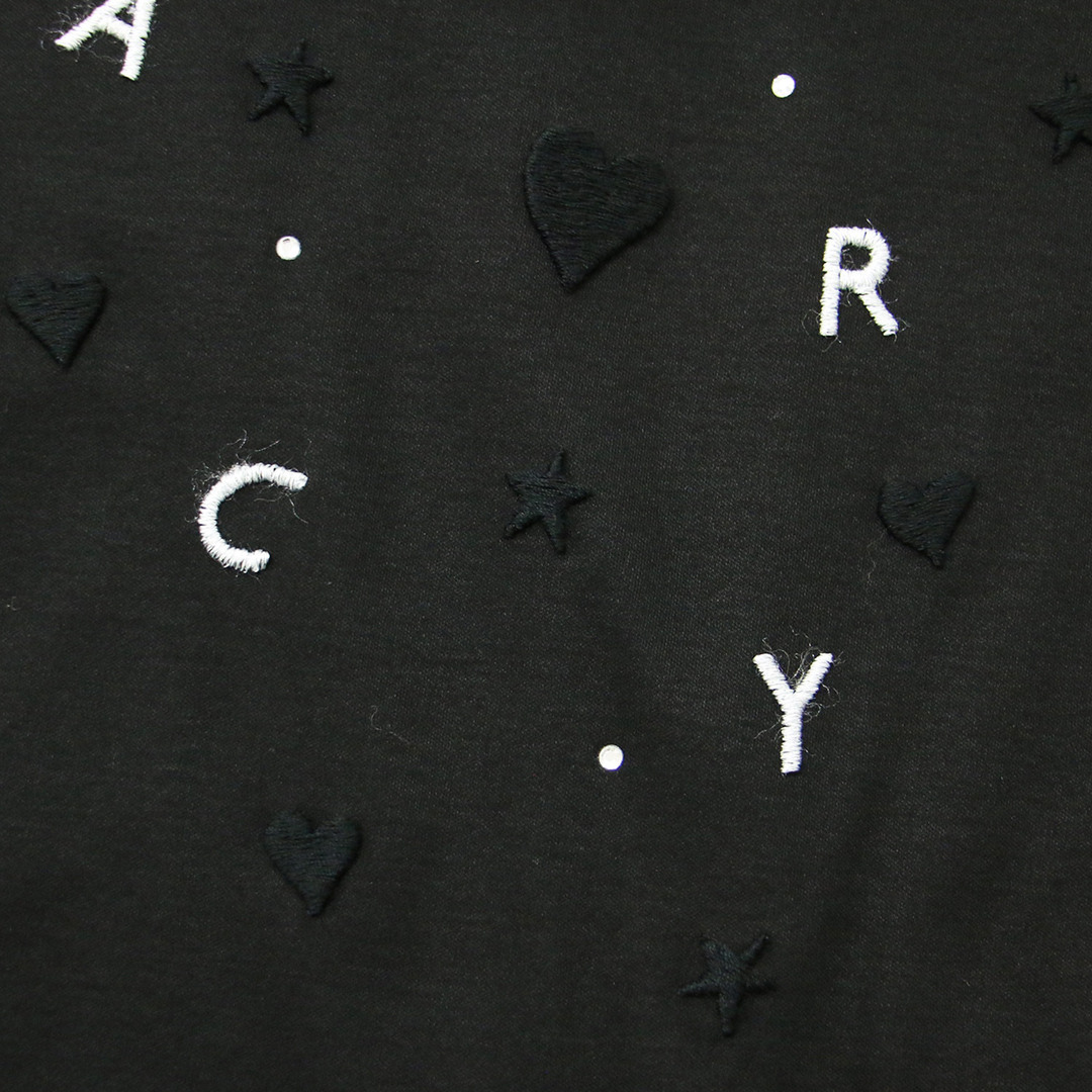 M'S GRACY(エムズグレイシー)の美品 MS GRACY エムズグレイシー Tシャツ カットソー ブラック 黒 サイズ:38(M) ロンT 長袖 パフスリーブ ハート スター 星 ロゴ 刺繍 ラインストーン セルロース コットン 日本製 ブランド トップス【レディース】【中古】 レディースのトップス(シャツ/ブラウス(長袖/七分))の商品写真