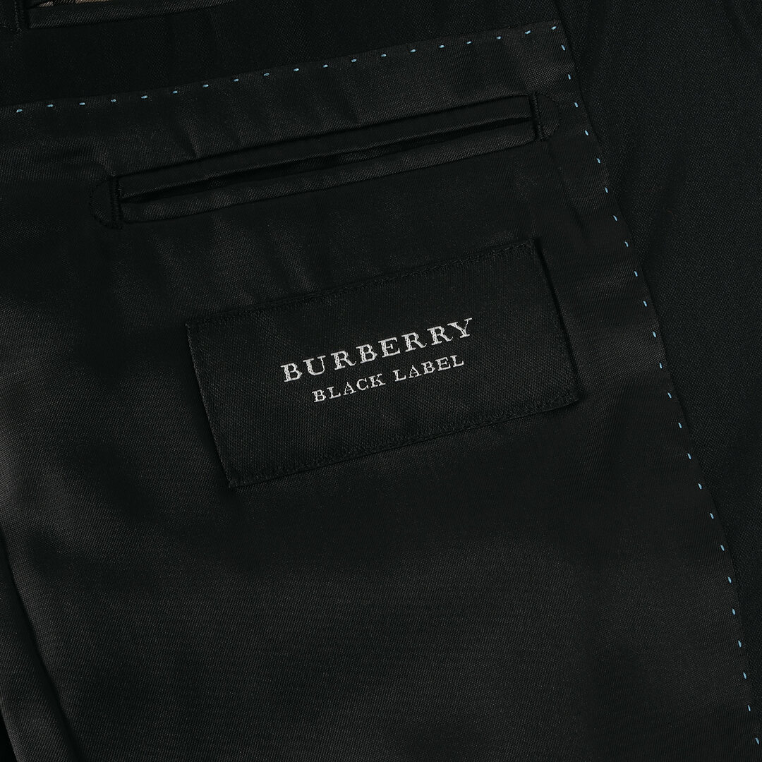 BURBERRY BLACK LABEL バーバリー ブラックレーベル ストレッチ セットアップ スーツ サイズ:90-74-165 36R ウールナイロン 段返り3B テーラード ジャケット & タイトテーパード スラックス パンツ ブラック 黒 日本製【メンズ】【中古】 メンズのスーツ(セットアップ)の商品写真