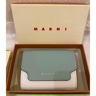 マルニ MARNI  サフィアーノ コインケース　ブルー　ホワイト　グリーン　