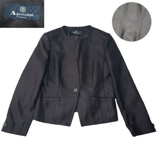 アクアスキュータム(AQUA SCUTUM)の【極美品】日本製 アクアスキュータム AQUASCUTUM ノーカラージャケット(ノーカラージャケット)