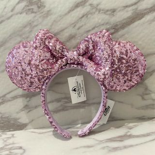 ディズニー(Disney)のak ディズニー　カチューシャ　スパンコール　桃　ピンク(カチューシャ)