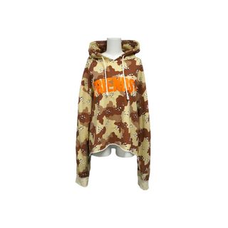 VLONE ヴィーロン パーカー カモ柄 切りっぱなし加工 サイズXL オレンジ ブラウン ロゴ プリント フレンズ 良品 中古 60445(パーカー)