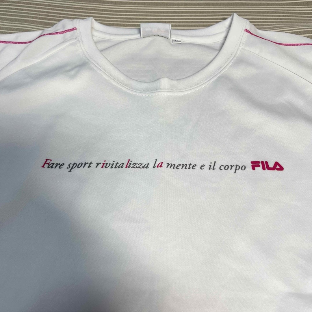 FILA(フィラ)のフィラ　Tシャツ　XL ホワイト　スポーツ　美品 スポーツ/アウトドアのゴルフ(ウエア)の商品写真