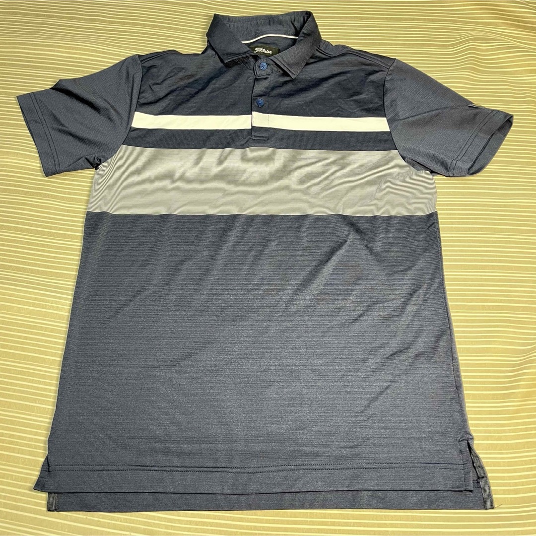 Titleist(タイトリスト)のタイトリスト Tシャツ　ポロシャツ　ブラック　ボーダー　L 美品 スポーツ/アウトドアのゴルフ(ウエア)の商品写真