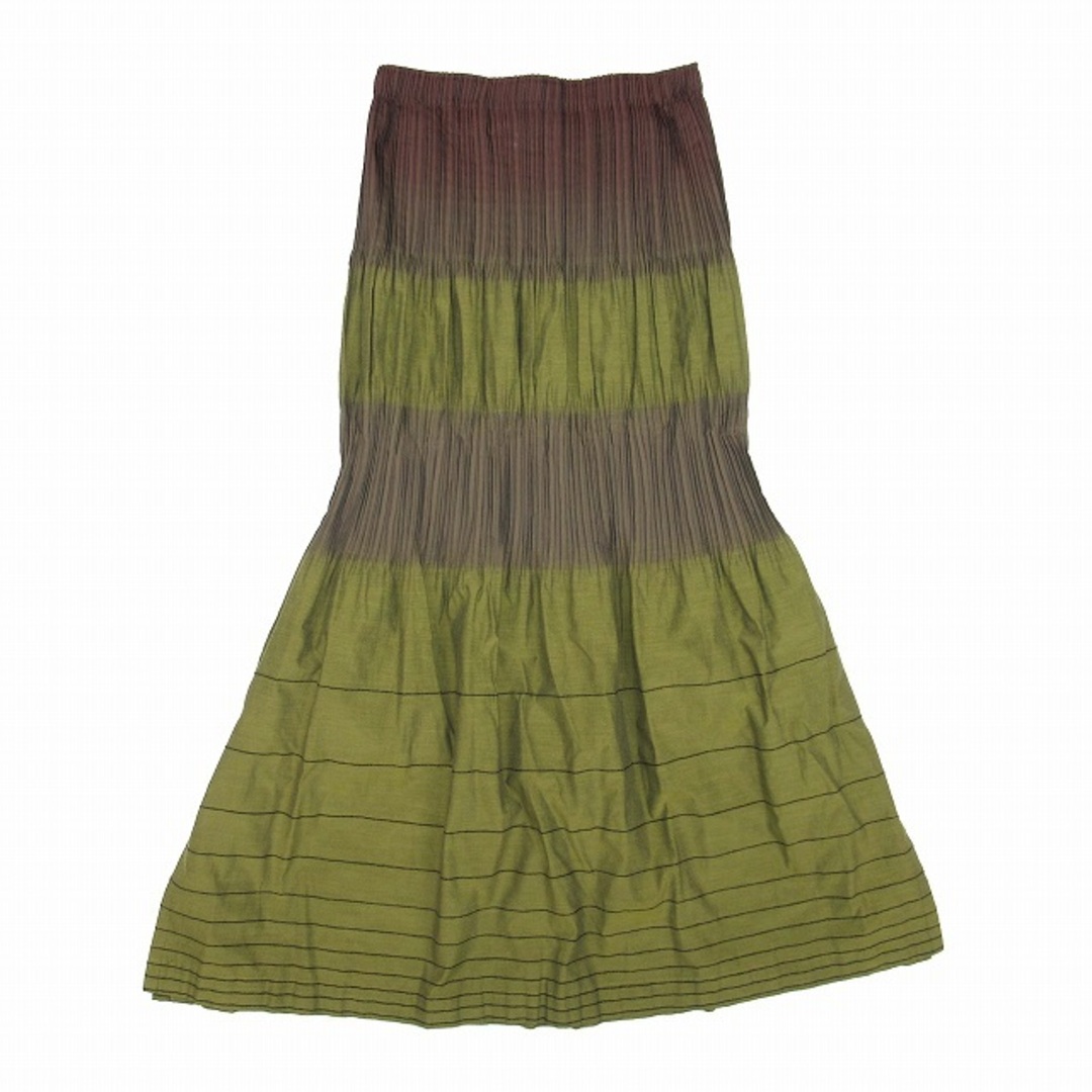 ISSEY MIYAKE(イッセイミヤケ)の美品 07aw イッセイミヤケフェット プリーツ グラデーション ロングスカート レディースのスカート(ロングスカート)の商品写真