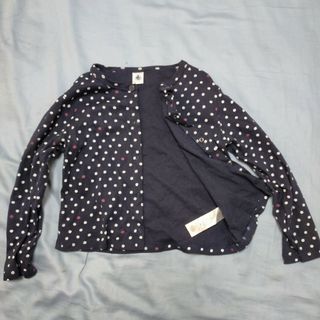 プチバトー(PETIT BATEAU)のPETIT BATEAU プチバトー ドット長袖シャツ 長袖トップス 6ans(カーディガン)