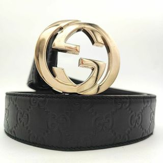 Gucci - 新品 グッチ GUCCI ベルト ダラーカーフ ブラック/ディープ 