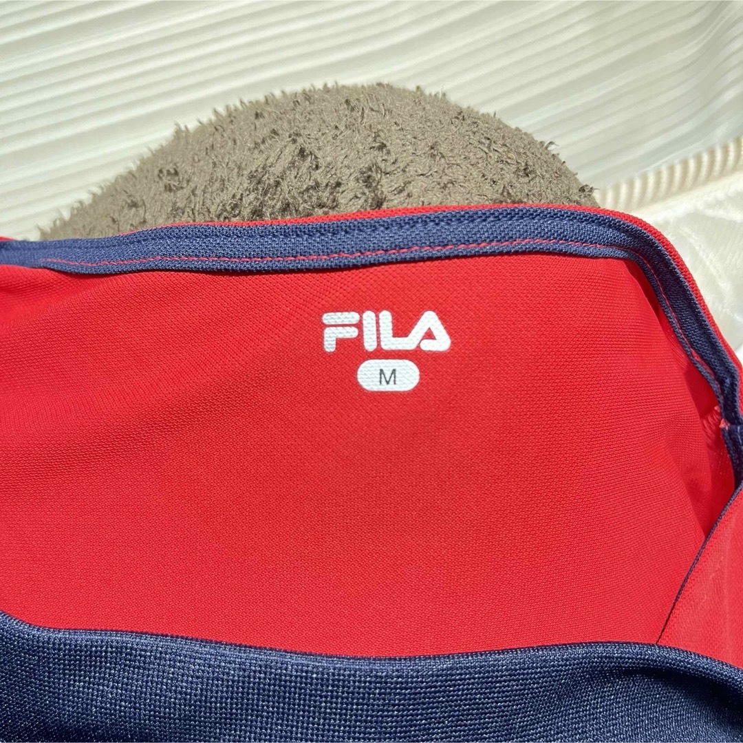 FILA(フィラ)のフィラ　Tシャツ　M レッド　ブルー　ボーダー　美品 スポーツ/アウトドアのゴルフ(ウエア)の商品写真