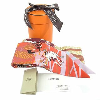 エルメス(Hermes)のエルメス　HERMES　スカーフ ツイリー シルク100％　レディース バンダナ　マルチカラー　犬　ドッグ(バンダナ/スカーフ)