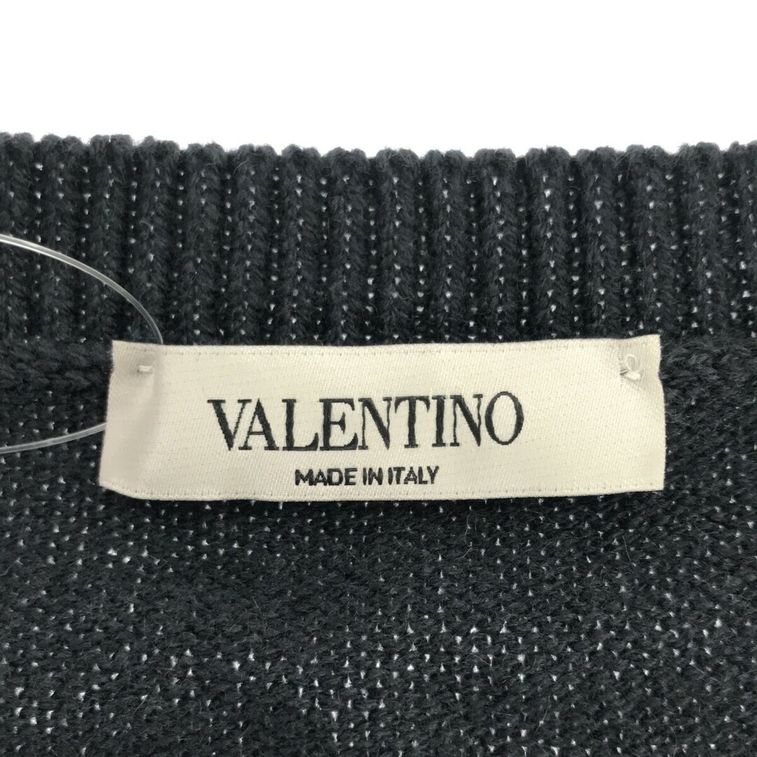 VALENTINO(ヴァレンティノ)のVALENTINO ヴァレンティノ 20AW ロゴジャガードウールカシミヤニットセーター ネイビー M UV0KC11C6U0 メンズのトップス(ニット/セーター)の商品写真