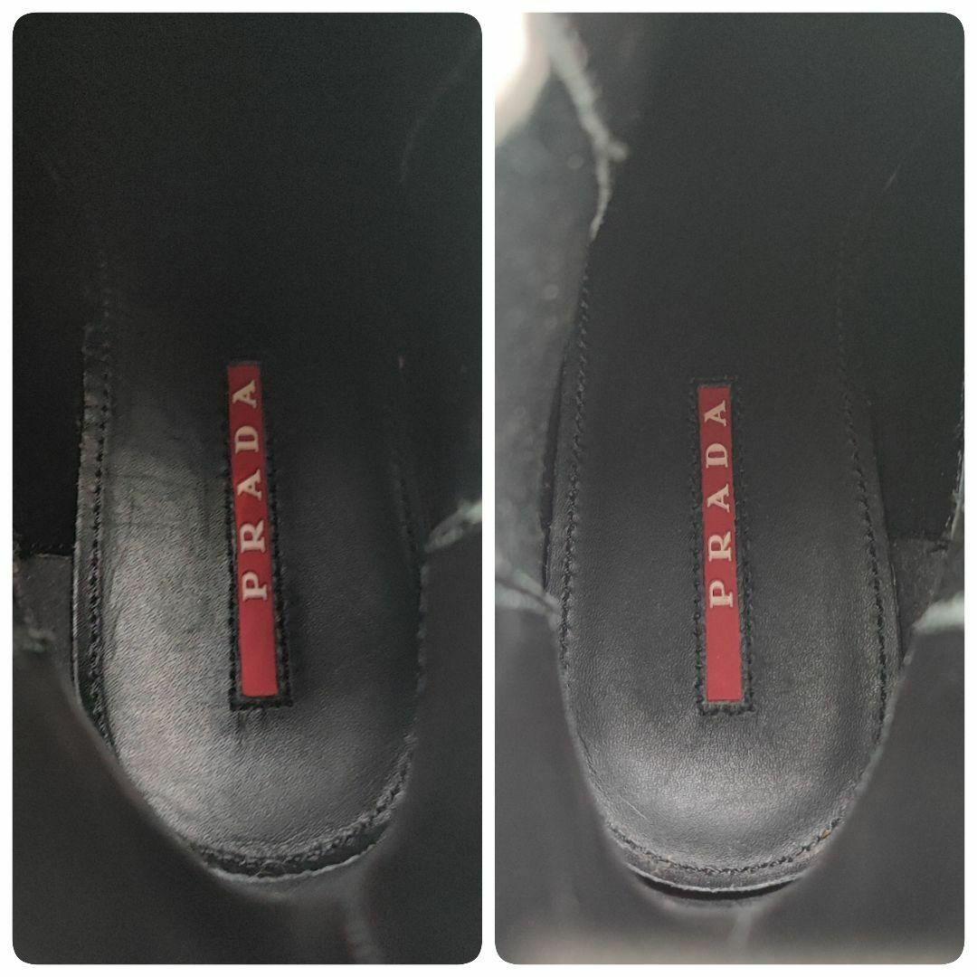 PRADA(プラダ)の新品未使用✨PRADA ウイングチップ サイドゴアブーツ厚底 羊革 黒 22cm レディースの靴/シューズ(ブーツ)の商品写真