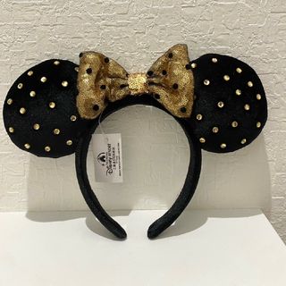 ディズニー(Disney)のaf ディズニーカチューシャ　スパンコール　　水玉　黒　ミニー(カチューシャ)