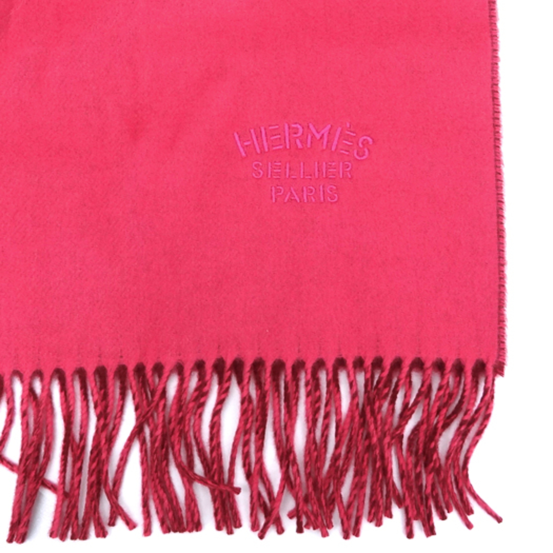 HERMES - エルメス 大判ストール カシミヤ100% ピンク ボルドー HERMES - エルメス 大判ストール カシミヤ100% ピンク ボルドー