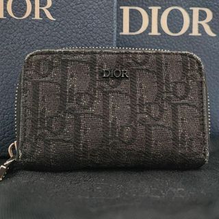 ディオールオム(DIOR HOMME)の付属品付き✨Dior オブリーク ジャガード コインケース 小銭入れ ロゴ 黒(コインケース/小銭入れ)