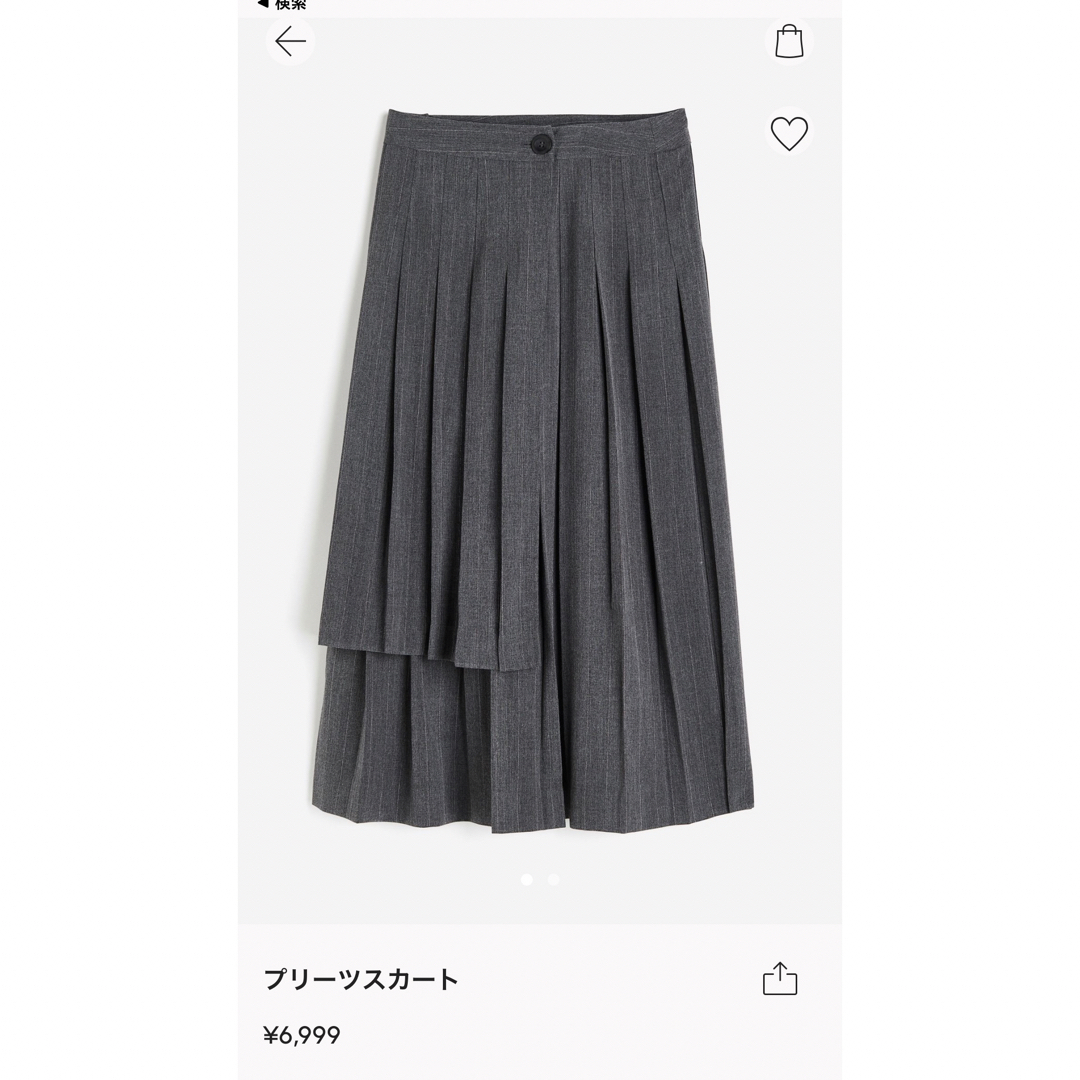 H&M(エイチアンドエム)のお値下げ中　H&M プリーツ　スカート レディースのスカート(ひざ丈スカート)の商品写真