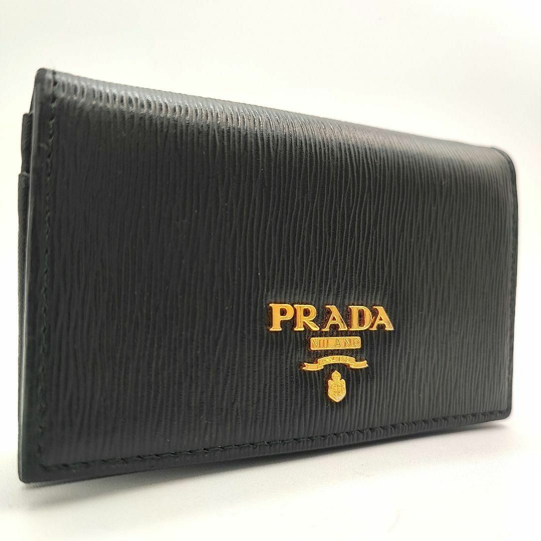 PRADA(プラダ)の未使用級✨PRADA ヴィッテロムーブ カードケース 名刺入れ レザー ブラック レディースのファッション小物(名刺入れ/定期入れ)の商品写真