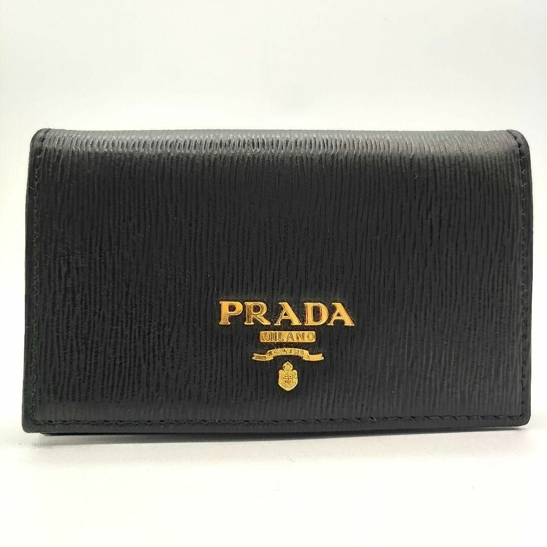 PRADA(プラダ)の未使用級✨PRADA ヴィッテロムーブ カードケース 名刺入れ レザー ブラック レディースのファッション小物(名刺入れ/定期入れ)の商品写真