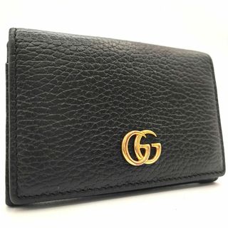 美品✨GUCCI マーモント カードケース 名刺入れ GG金具 レザー ブラック