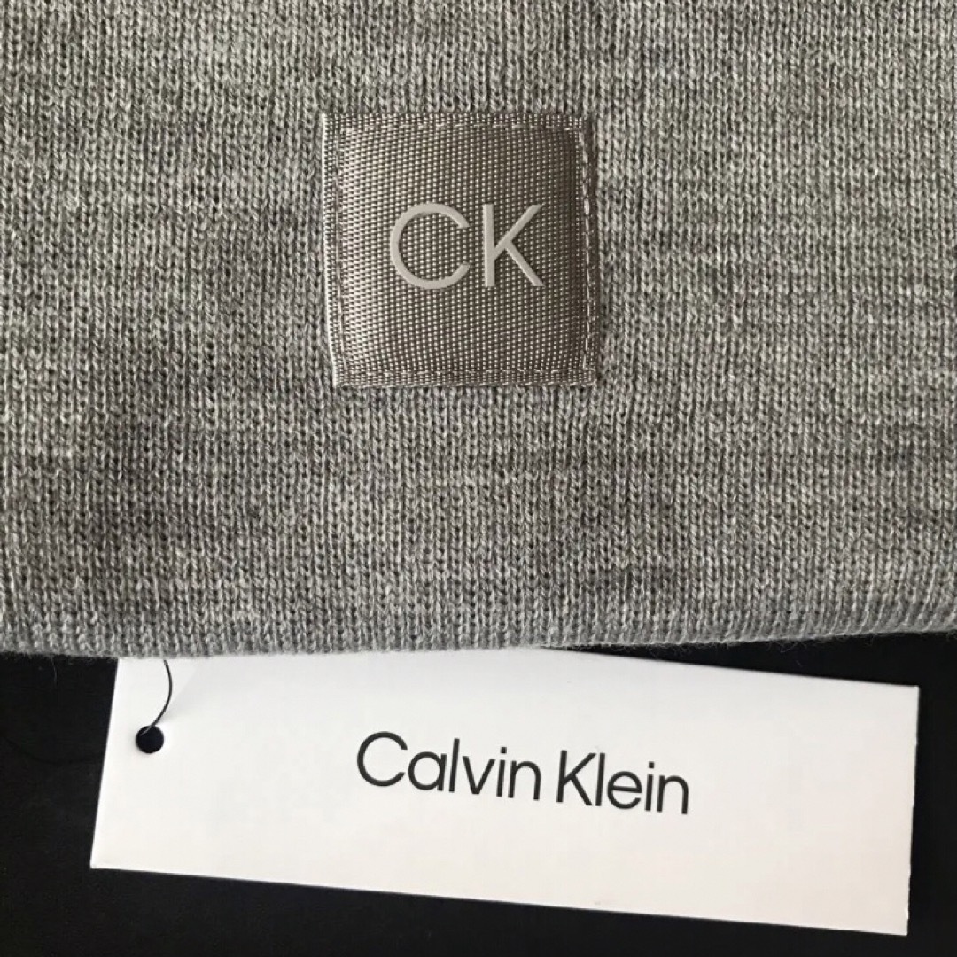 Calvin Klein(カルバンクライン)のレア【新品】カルバンクライン USA ニット帽 グレー メンズの帽子(ニット帽/ビーニー)の商品写真