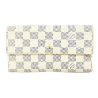 ルイヴィトン(LOUIS VUITTON)の【4fd3622】ルイヴィトン 三つ折り長財布/ダミエ・アズール/ポルトフォイユ・インターナショナル/N61732/ホワイト【中古】レディース(財布)