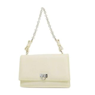 フェラガモ(Ferragamo)の【4fd3693】サルヴァトーレフェラガモ ハンドバッグ/ガンチーニ/レザー/アイボリー/シルバー金具 【中古】 レディース(ハンドバッグ)