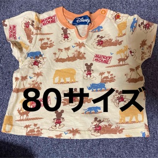 ディズニー(Disney)のディズニー　Tシャツ　ミッキー　オレンジ　半袖　80サイズ(Ｔシャツ)
