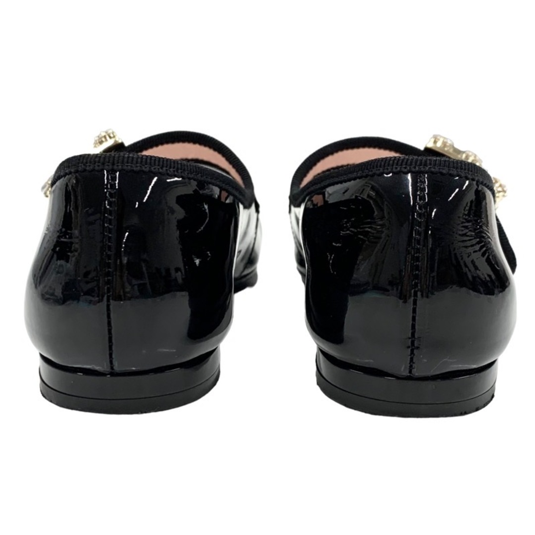 ROGER VIVIER(ロジェヴィヴィエ)のロジェヴィヴィエ Roger Vivier トレ ヴィヴィエ フラットシューズ 靴 シューズ パテント ブラック 黒 フラットパンプス バレリーナ ストラスバックル ビジュー ストラップ レディースの靴/シューズ(バレエシューズ)の商品写真