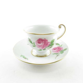 マイセン(MEISSEN)の美品 MEISSEN マイセン ピンクローズ ティーカップ＆ソーサー SY8469P (グラス/カップ)